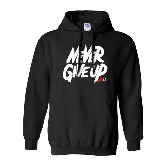 BLACK NEVER GIVE UP HOODIE (Adults)